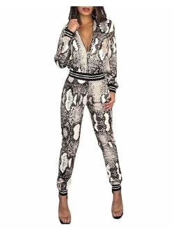 ThusFar Women's Hawaii Floral 2 Piece Set Tracksuit Sports Joggers Jacket Suit