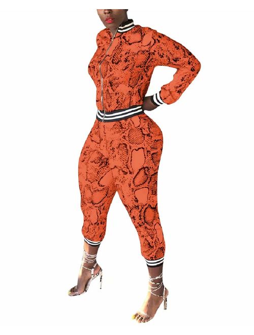 ThusFar Women's Hawaii Floral 2 Piece Set Tracksuit Sports Joggers Jacket Suit