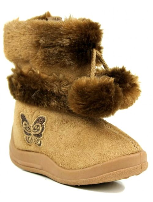 Kali Footwear Girl's Zello Boots for Toddler Girls | Glitter Boots | Pom Pom Shoes | Winter