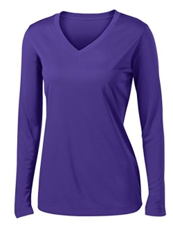 Animal Den Ladies Long Sleeve Moisture Wicking Athletic Shirts Sizes XS-4XL