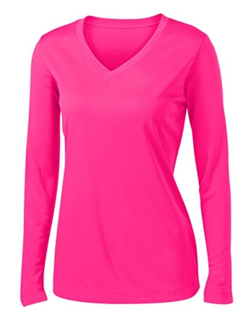 Animal Den Ladies Long Sleeve Moisture Wicking Athletic Shirts Sizes XS-4XL