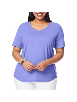 Women's Plus-Size Short-Sleeve V-Neck T-Shirt