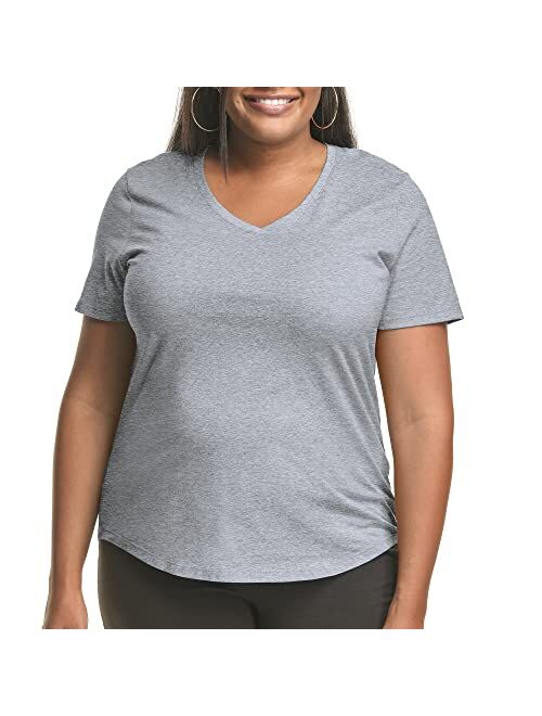 Just My Size Women's Plus-Size Short-Sleeve V-Neck T-Shirt