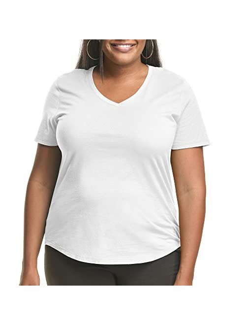 Just My Size Women's Plus-Size Short-Sleeve V-Neck T-Shirt