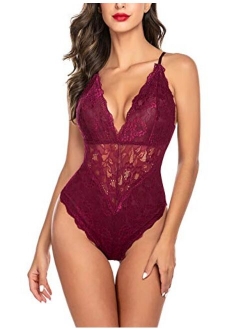 One Piece Lace Halter Babydoll Bodysuit – Avidlove