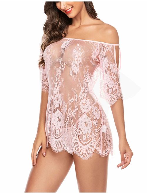 Avidlove Women Chemises Lace Smock Lingerie Mini Babydoll S-4XL