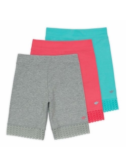 Lucky & Me | 3 Pack of Jada Little Girls Bike Shorts | Tagless | Super Soft Cotton with Lace Trim | Good Coverage