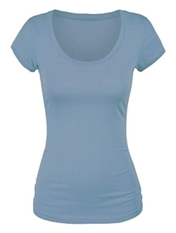 Emmalise Women's Short Sleeve Tshirt Scoop Neck Tee Value Pack Junior Plus Sizes