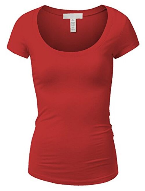 Emmalise Women's Short Sleeve Tshirt Scoop Neck Tee Value Pack Junior Plus Sizes