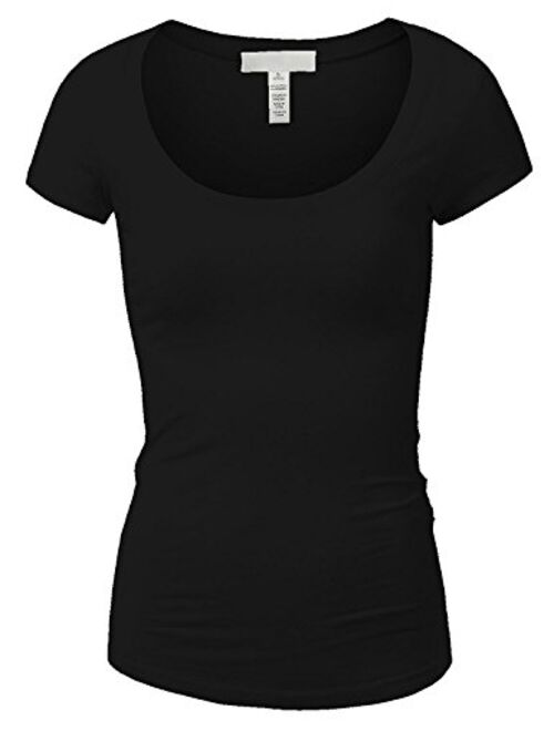 Emmalise Women's Short Sleeve Tshirt Scoop Neck Tee Value Pack Junior Plus Sizes