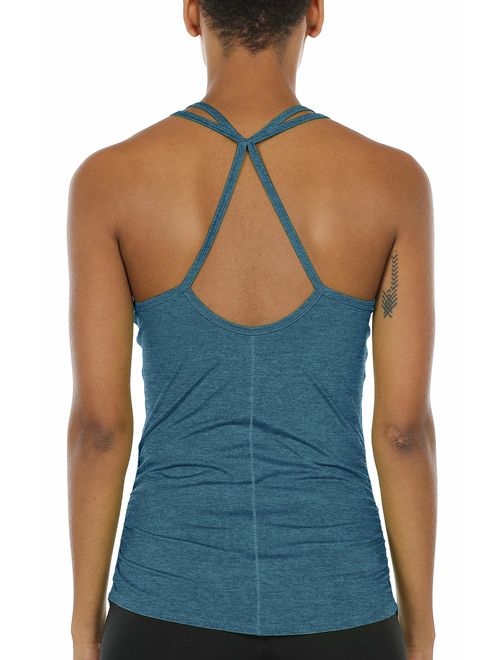 icyzone Workout Yoga Fitness Sports Racerback Tank Tops for Women