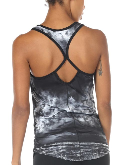 icyzone Workout Yoga Fitness Sports Racerback Tank Tops for Women