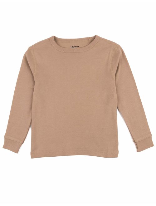 Leveret Long Sleeve Boys Girls Kids & Toddler T-Shirt 100% Cotton (2-14 Years) Variety of Colors