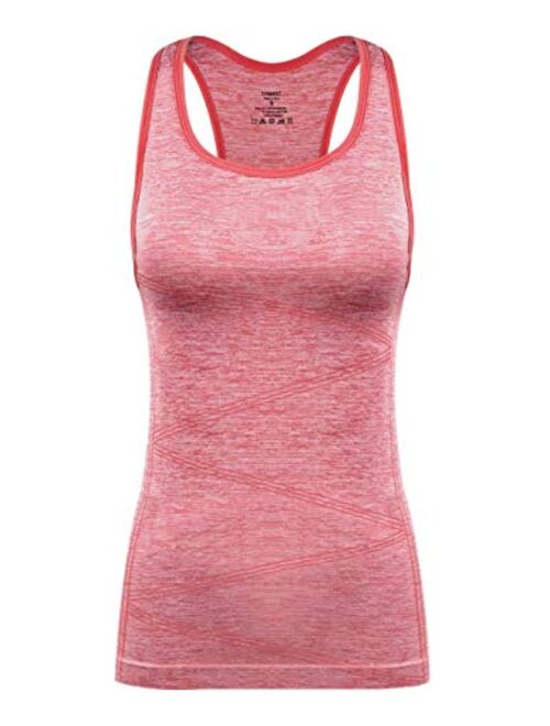 DISBEST Yoga Tank Top, Women's Performance Stretchy Quick Dry Sports Workout Running Top Vest with Removable Pads