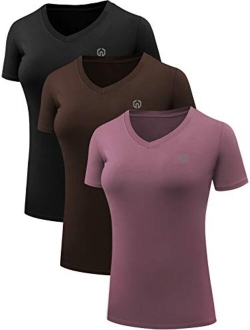 Neleus Women's 3 Pack Compression Workout Athletic Shirt