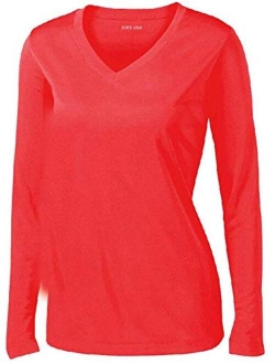 Joe's USA - Ladies Long Sleeve Moisture Wicking Athletic Shirts Sizes XS-4XL