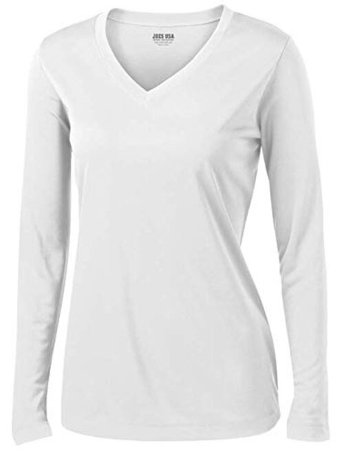 Joe's USA - Ladies Long Sleeve Moisture Wicking Athletic Shirts Sizes XS-4XL