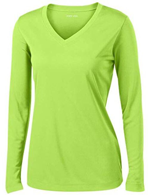 Joe's USA - Ladies Long Sleeve Moisture Wicking Athletic Shirts Sizes XS-4XL