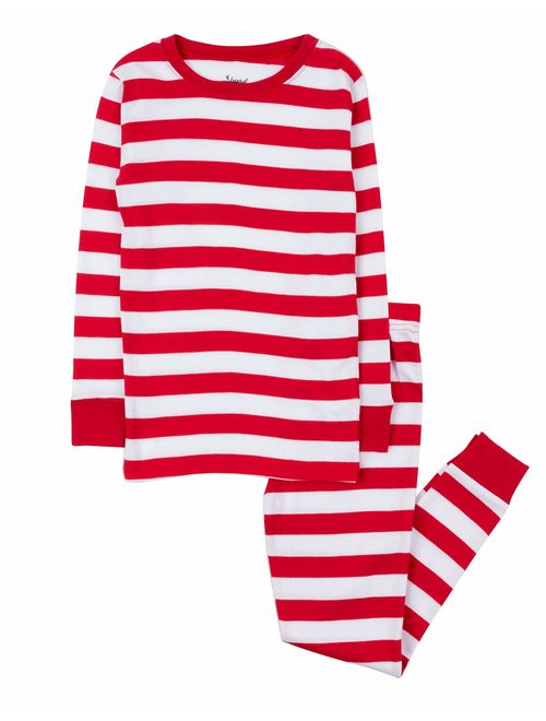 Leveret Kids Christmas Pajamas Boys Girls & Toddler Pajamas Red White Green 2 Piece Pjs Set 100% Cotton (12 Months-14 Years)