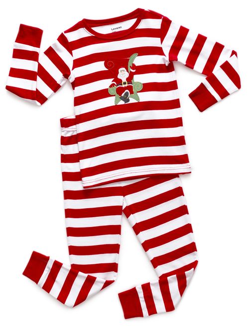 Leveret Kids Christmas Pajamas Boys Girls & Toddler Pajamas Red White Green 2 Piece Pjs Set 100% Cotton (12 Months-14 Years)