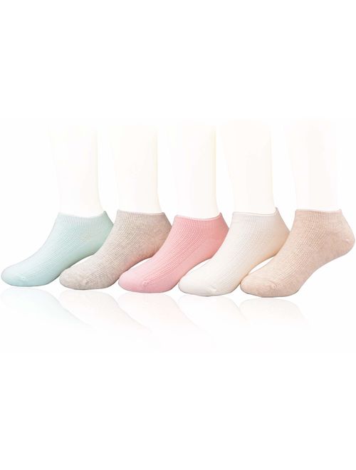 Kids Girls Cotton Cute Fun Socks 5 Pairs Cat Low Cut Crew Ankle No Toe Seam from 1-15 Years