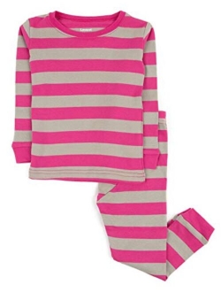 Striped Kids & Toddler Girls Pajamas 2 Piece Pjs Set 100% Cotton Sleepwear (Toddler-14 Years)