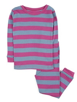 Striped Kids & Toddler Girls Pajamas 2 Piece Pjs Set 100% Cotton Sleepwear (Toddler-14 Years)