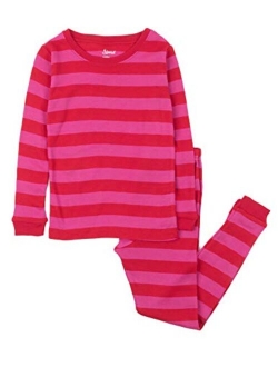 Striped Kids & Toddler Girls Pajamas 2 Piece Pjs Set 100% Cotton Sleepwear (Toddler-14 Years)