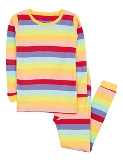 Striped Kids & Toddler Girls Pajamas 2 Piece Pjs Set 100% Cotton Sleepwear (Toddler-14 Years)