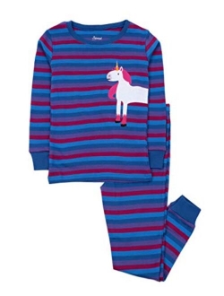 Striped Kids & Toddler Girls Pajamas 2 Piece Pjs Set 100% Cotton Sleepwear (Toddler-14 Years)