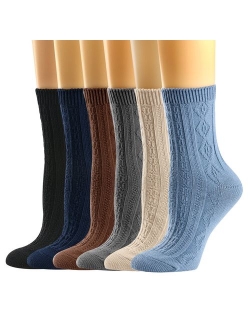 Womens Socks, Womens Crew Socks Casual Cotton Knit Comfy Dress Socks for Women 3/5/6 Pack