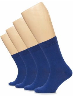 Hugh Ugoli Solid Color Women's Cotton Dress Socks Crew Business Casual, Shoe Size: 6-9/9-12