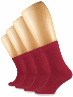 Hugh Ugoli Solid Color Women's Cotton Dress Socks Crew Business Casual, Shoe Size: 6-9/9-12