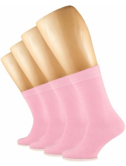 Hugh Ugoli Solid Color Women's Cotton Dress Socks Crew Business Casual, Shoe Size: 6-9/9-12