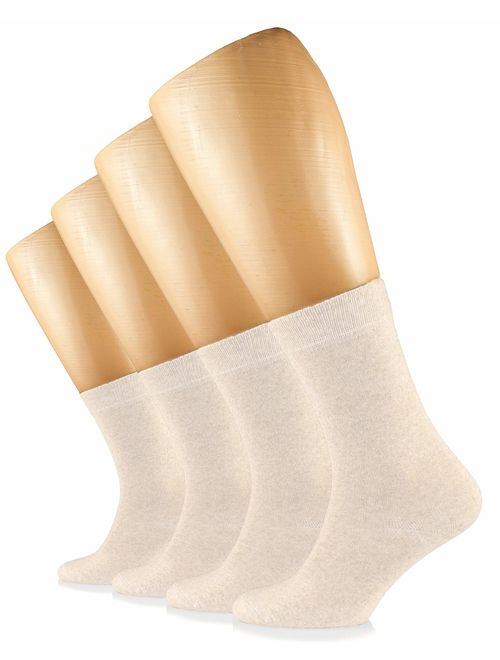 Hugh Ugoli Solid Color Women's Cotton Dress Socks Crew Business Casual, Shoe Size: 6-9/9-12