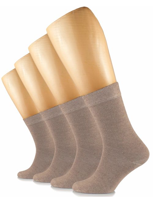 Hugh Ugoli Solid Color Women's Cotton Dress Socks Crew Business Casual, Shoe Size: 6-9/9-12