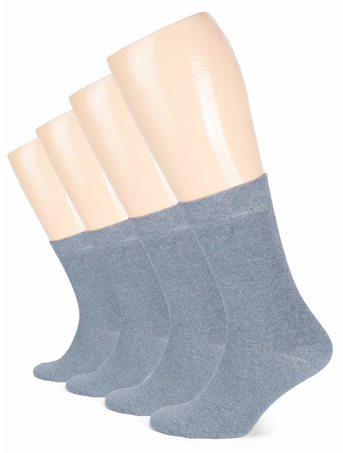 Hugh Ugoli Solid Color Women's Cotton Dress Socks Crew Business Casual, Shoe Size: 6-9/9-12