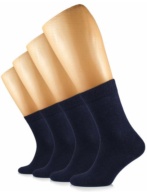 Hugh Ugoli Solid Color Women's Cotton Dress Socks Crew Business Casual, Shoe Size: 6-9/9-12