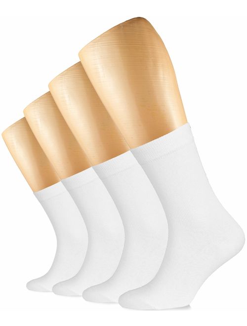 Hugh Ugoli Solid Color Women's Cotton Dress Socks Crew Business Casual, Shoe Size: 6-9/9-12