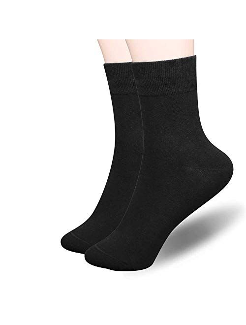 5 Pairs Womens Socks, Socks Women Crew Quarter High Ankle Dress Cotton Thin Soft Casual Solid Color 5 Pairs