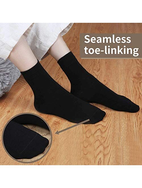 5 Pairs Womens Socks, Socks Women Crew Quarter High Ankle Dress Cotton Thin Soft Casual Solid Color 5 Pairs