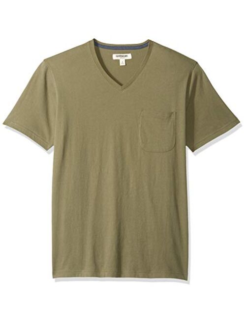 Amazon Brand - Goodthreads Men's Short-Sleeve Sueded Jersey V-Neck Pocket T-Shirt