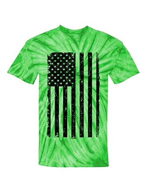 Distressed Black USA Flag - United States Men's Cotton Short Sleeve Crew Neck T-Shirt