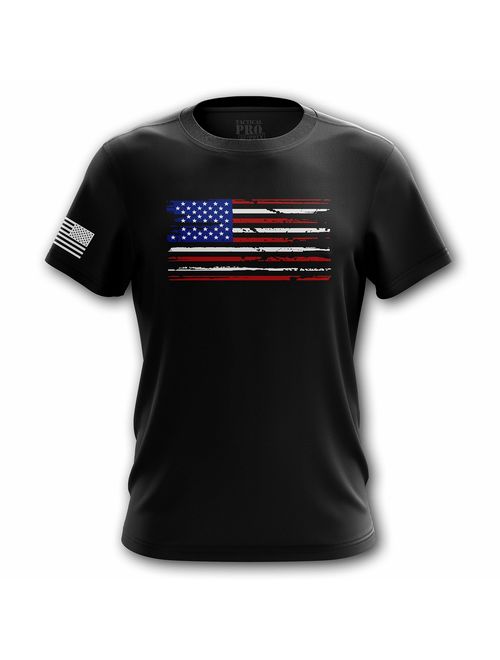 Pro-Gun Second Amendment American Flag Don't Tread on Me Mens T-Shirt Printed & Packaged in The USA