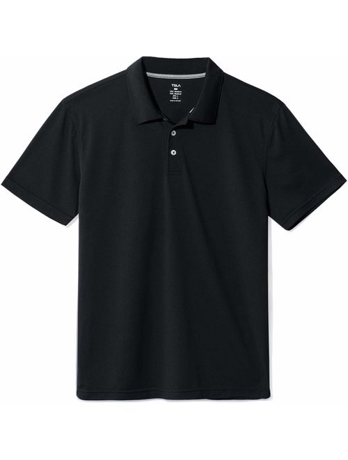 TSLA Men's Dri Flex Tech Polo Premium Active Fit Solid Top Shirt