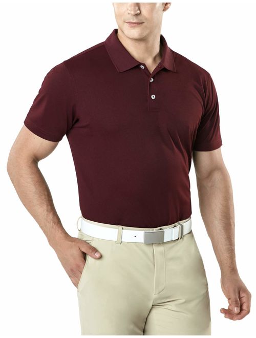 TSLA Men's Dri Flex Tech Polo Premium Active Fit Solid Top Shirt