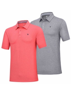 Rdruko Men's Golf Shirts Quick Dry Short/Long Sleeve Polo Athletic Casual T-Shirt