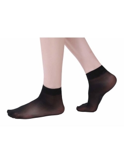 Women's 6 Pack Silky Sheer Knee High Trouser Socks Reinforced Toe