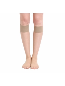 Women's 6 Pack Silky Sheer Knee High Trouser Socks Reinforced Toe