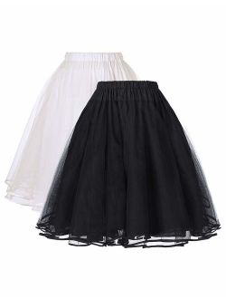 Women's Petticoat Crinoline 50's Christmas Tutu Underskirts (2 Layers)